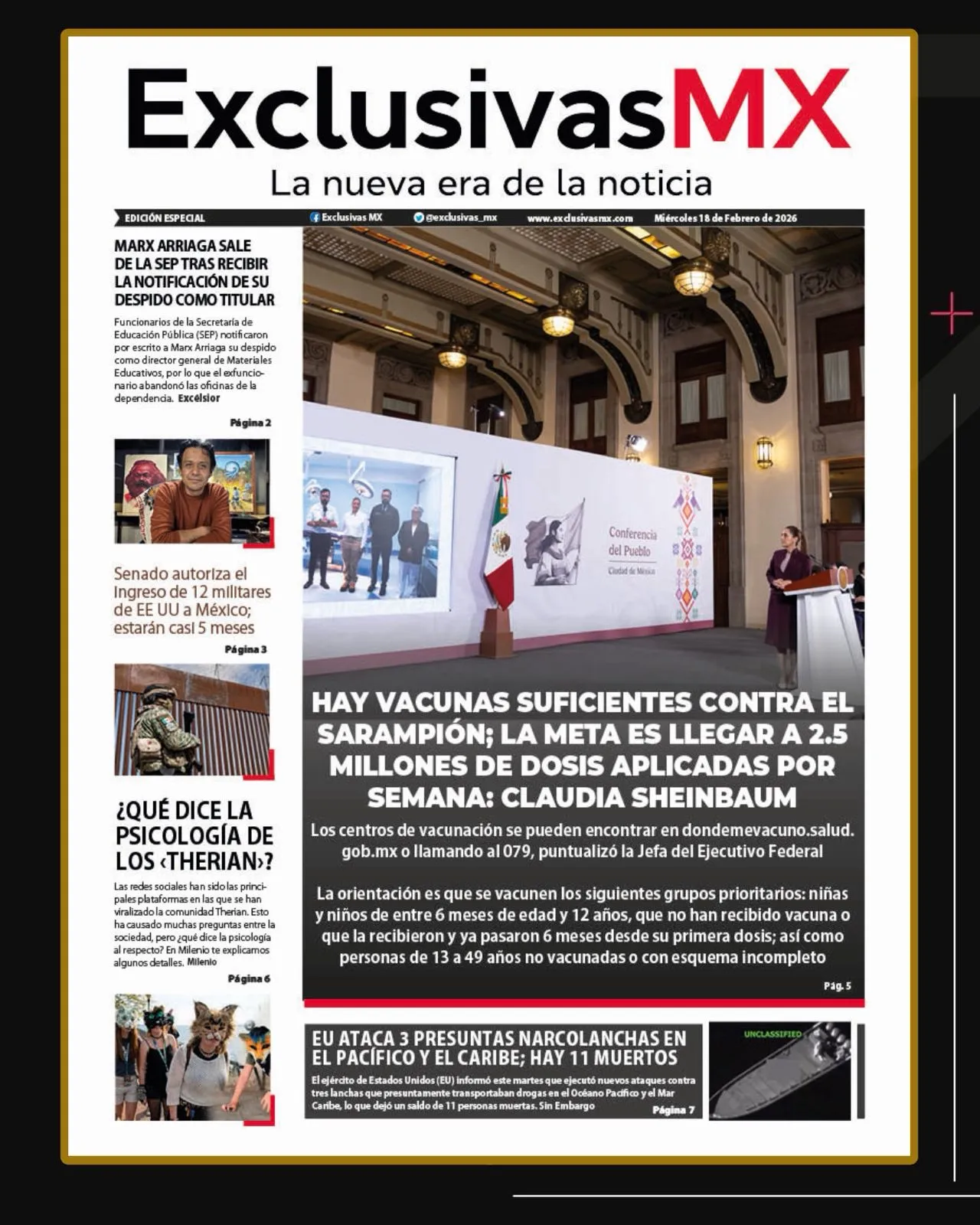 PORTADA MÉXICO 18 FEBRERO