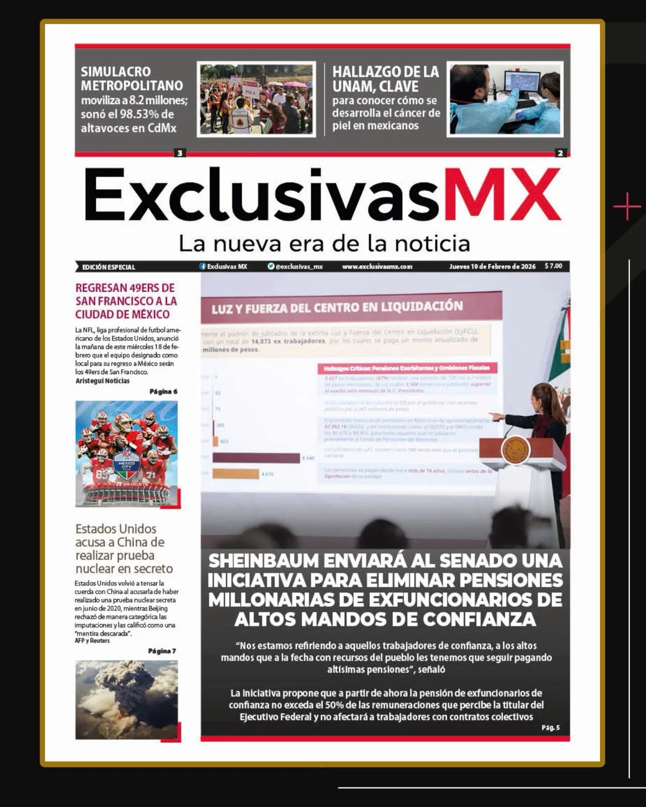 PORTADA MÉXICO 19 FEBRERO